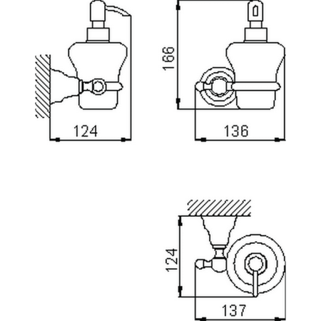 HUBER Croisette Дозатор подвесной, цвет хром/керамика