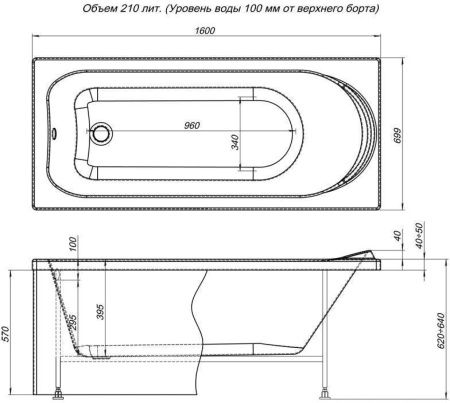 Акриловая ванна Aquanet Nord 160x70 Акриловая ванна Aquanet Nord 160x70