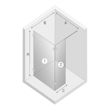 Стенка NEW TRENDY EVENTA 23x200 EXK-0226 (хром), артикул EXK-0226