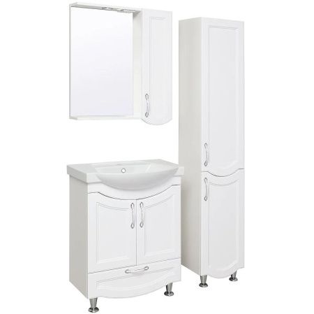 Зеркало со шкафом Runo Неаполь 65 R 4620750029012 с подсветкой Белое