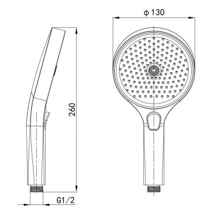 Лейка для душа Esko SSP130, хром