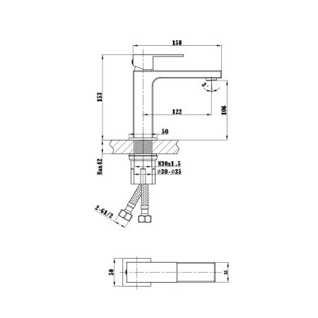 смесители для раковины Vincea Смеситель для раковины Cube VBF-1C01CH однорычажный, хром,, артикул VBF-1C01CH