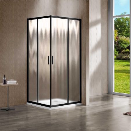 Душевые уголки Vincea Душевой уголок Garda VSS-1G900CHB, 900*900, черный матовый, стекло шиншилла ,, артикул VSS-1G900CHB