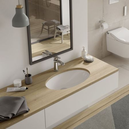 TOTO WU  Раковина встраиваемая снизу, 590 × 380 × 207 мм,с переливом, цвет белый