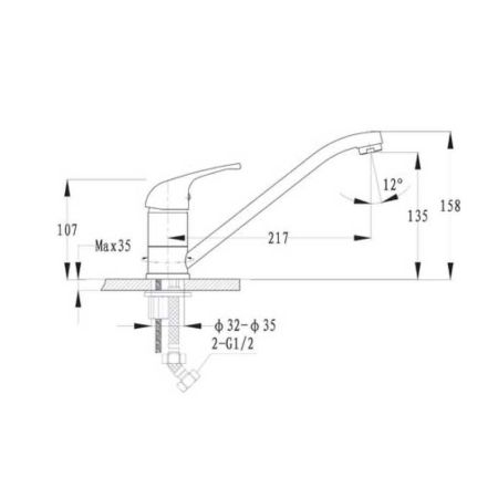 Смеситель для кухни GranFest 1023, графит