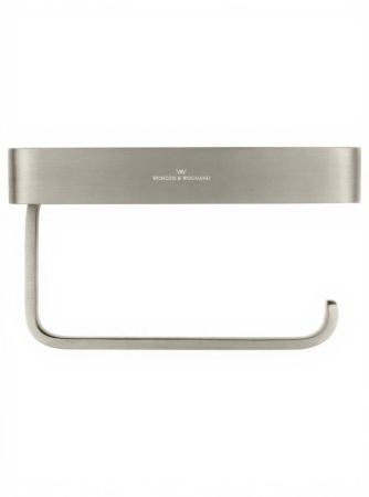 Держатель для туалетной бумаги с полкой WONZON & WOGHAND GRAFFITY, Брашированный никель (9366-BN), артикул WW-9366-BN