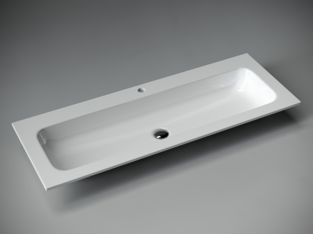 Раковина накладная мебельная Грация (Grace) прямоугольная, c одним отверстием под смеситель 1210x457x137 мм, цвет белый, артикул CN7017
