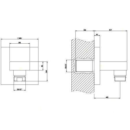 Gessi Rettangolo Вывод воды на 1/2", цвет: черный, артикул 20169#299