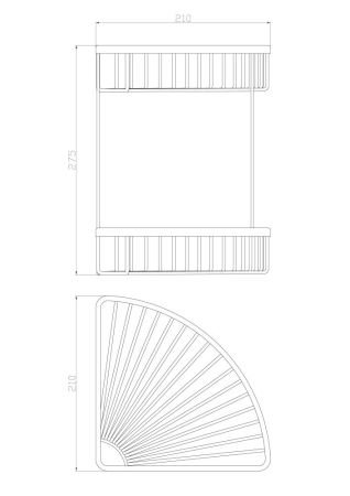 Полка для ванной 2-х ярусная WONZON & WOGHAND, Брашированное золото (WW-4128-BG), артикул WW-4128-BG