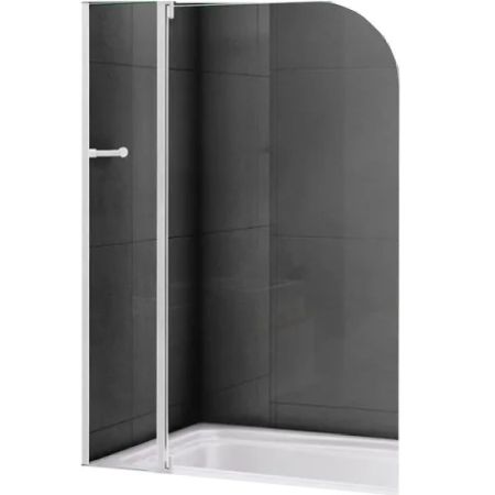 Шторка на ванну Cezares Relax V-11 100х140 профиль Белый стекло прозрачное, артикул RELAX-V-11-100/140-C-Bi