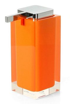 Gedy Rainbow, настольный дозатор с плоской пластиковой помпой, цвет хром - оранжевый