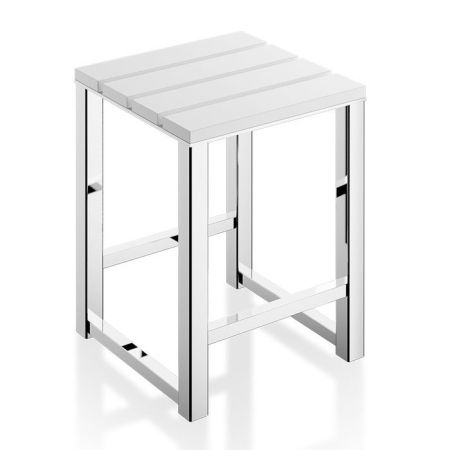 Decor Walther DW 68 Табурет 42.5x30x30см., цвет: хром/белый, артикул 0503654