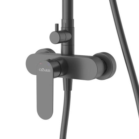 STYLUS-CD-NOP Душевая стойка со смесителем, черный матовый, артикул STYLUS-CD-NOP