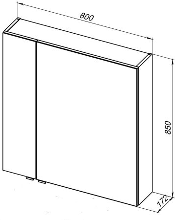 Зеркальный шкаф Aquanet Алвита New 80 дуб веллингтон белый, артикул 00277537