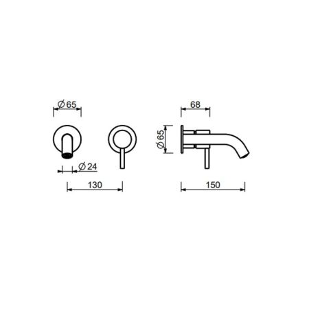 Fantini NOSTROMO Смесители встроенный для душа на 2 потока, ручной душ, цвет: Матовая натуральная сталь (без внутренней части), артикул 50 93 M784B