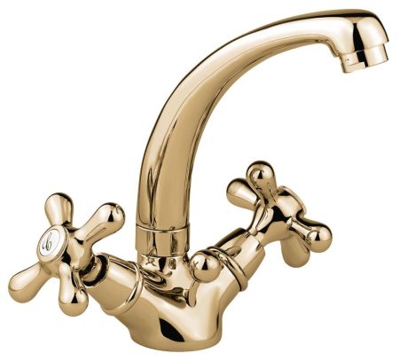 Смеситель Deco Classic 12913 с донным клапаном для раковины, цвет бронза, артикул 12913BR