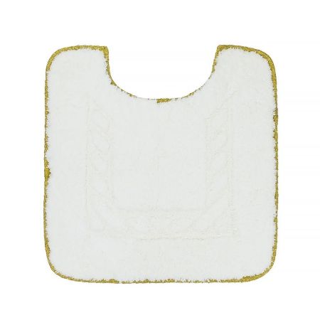 COMPLEMENTI Коврик для WC 60х60 см. белый, узор 2, тесьма золото, артикул 29609
