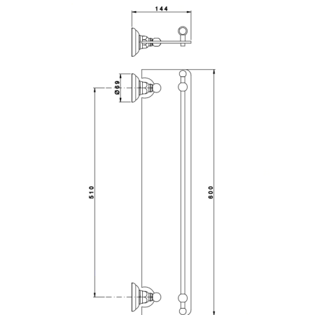 Nicolazzi Accessori Полочка 60 см, цвет: золото, артикул 1480GB
