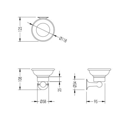 Devon&Devon New York Мыльница с настенным держателем, керамика/никель блестящий, артикул NY101NKS
