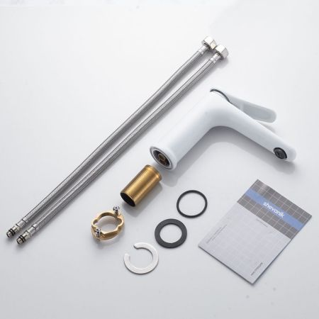 Смеситель для раковины Shevanik S4701C, белый