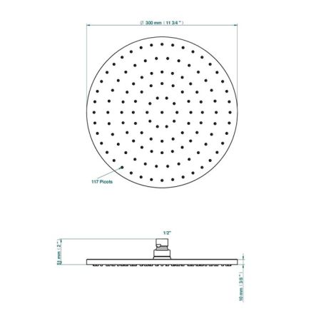 THG Верхний душ Ø300 мм., цвет Soft matt gold, артикул G00-F31-280EP