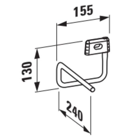 Полотенцедержатель, Laufen, Val, ширина, мм-155, глубина,мм-240, высота, мм-130, тип установки-под раковину, материал-металл, цвет-хром, артикул 3.8128.2.004.000.1