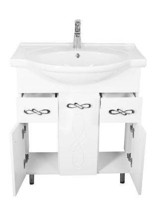 Тумба "Венеция 75" (2 ящ.) с раковиной Байкал 75