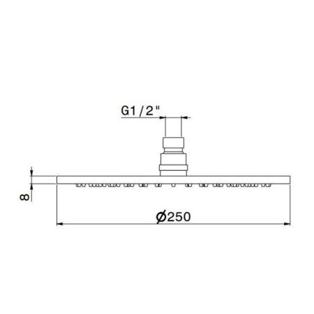 Круглая душевая лейка OLE, хром, артикул 27747KM.21.018