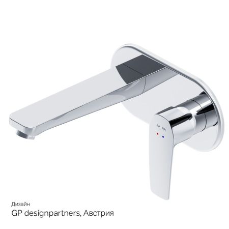 F90A72200 Gem, смеситель д/умывальника, монтируемый в стену, хром, шт.