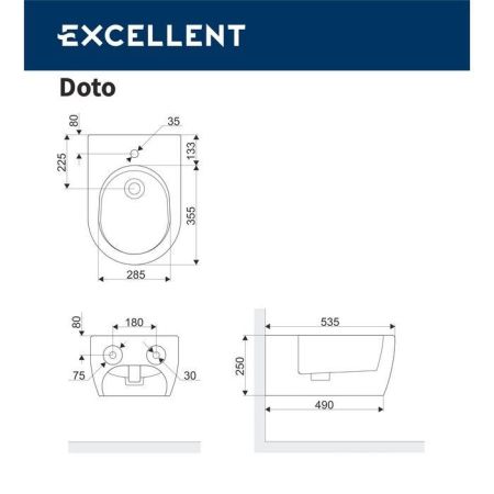 Подвесное биде EXCELLENT Doto