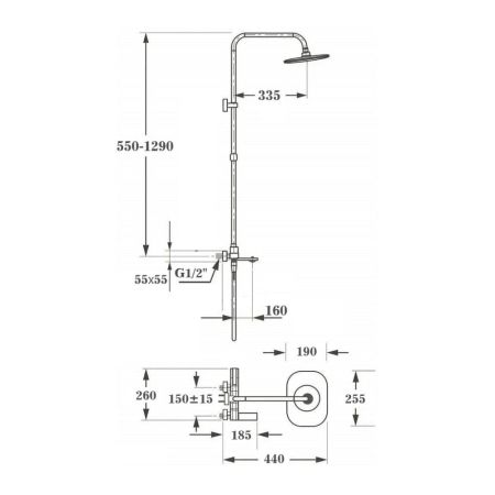 Душевая система Maretti Lorenza LR21RYN842, хром, артикул LR21RYN842