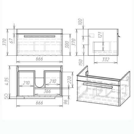 Тумба Vind 70, белый лак, артикул OW23.04.00