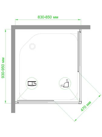 Душевой уголок RB HPD-T 85х95х185(прозрачное), артикул RB9585HPD-T