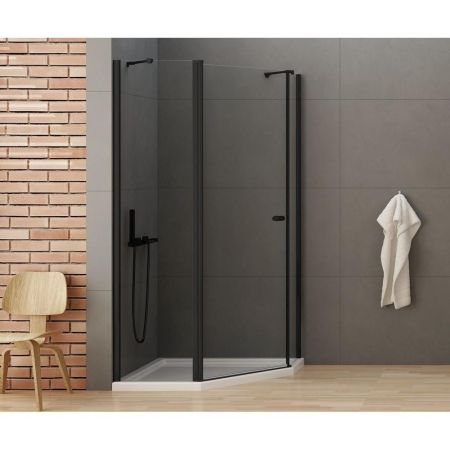 Душевое ограждение NEW TRENDY NEW SOLEO BLACK 100x80x195 K-0614 (черный), артикул K-0614