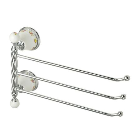 PROVANCE Полотенцедержатель тройной поворотный L35 cм, керамика с декором/хром, артикул 17670