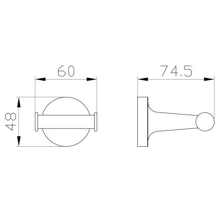 Двойной крючок для ванной WONZON & WOGHAND SIMPLE, Хром (WW-6525), артикул WW-6525