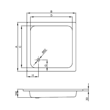 BETTE Комплект удлинителей 125 мм к металлической раме для поддонов высотой h15см, артикул B50-0005