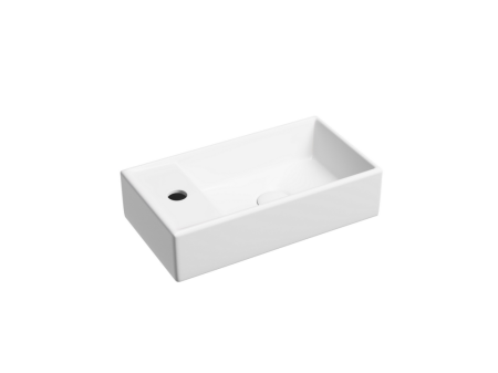 Умывальник подвесной прямоугольный (чаша справа, отверстие под смеситель слева) цвет белый матовый Элемент (Element) 407x217x100, артикул CN6051RMW