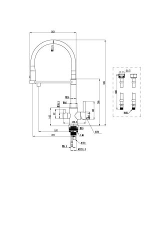 Смеситель для кухни Cersanit ZEN однорычажный с фильтром с гибким изливом черный (68250), артикул 68250