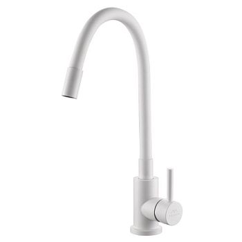 Смеситель для кухни с гибким изливом FASHUN A54101N-8A, белый