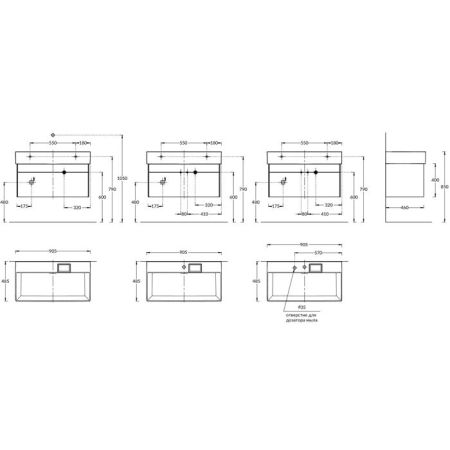 Тумба LOGICA подвесная 2 ящика 90 см, песчаный