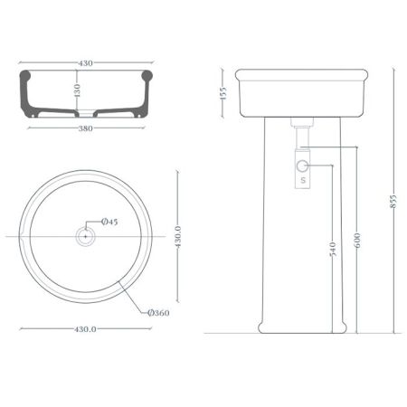ARTCERAM Brera Раковина настольная Ø 43 см, цвет черный матовый, артикул BRL001 17 00