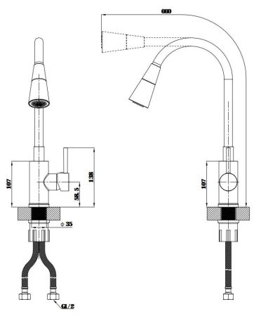 Смеситель для кухни ESKO  K47GMG
