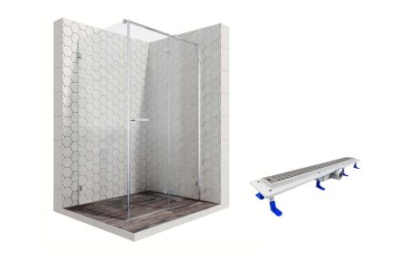 Душевой уголок Ambassador Abner 10011103R-ST3, прямоугольный, линейный трап, 120х80, артикул 10011103R-ST3