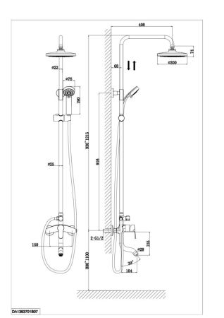 Душевая система DK Rhein Marx (DA1393701B07), артикул DA1393701B07