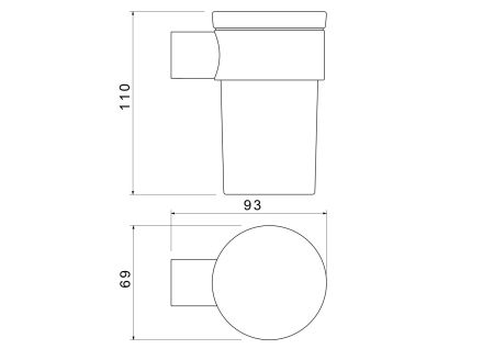 Стакан с держателем AQUATEK, матовый черный AQ4427MB ЛИРА, артикул AQ4427MB