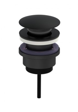 Донный клапан для раковины 1 1/4 WONZON & WOGHAND, Черный матовый (WW-88SS07-MB)