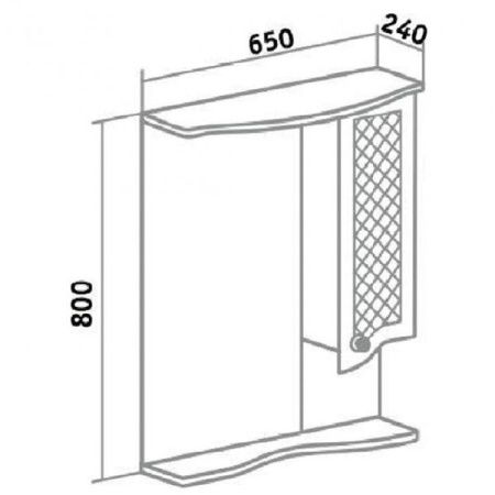 Зеркало со шкафом Runo Милано 65 4620750026547 с подсветкой Белое