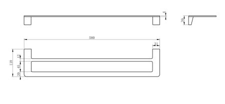 Полотенцедержатель двойной WONZON & WOGHAND, Хром (WW-V2102-CR), артикул WW-V2102-CR