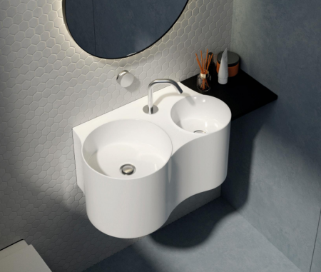 Раковина Double AMI (620х380х300) двойная подвесная Cerutti SPA